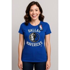 Dallas Mavericks Blue Logo Graphic Tee M NWT Majestic Fanatics NBA Shirt